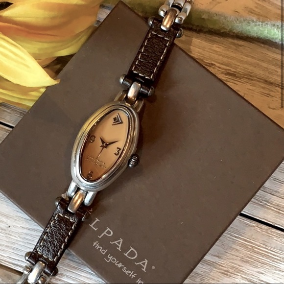 Elegant Silpada chain and brown leather straps - Picture 3 of 6
